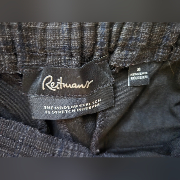 Reitmans drawstring dress pant. Size 8. Charcoal plaid. Straight leg. 4 pockets - Picture 8 of 13